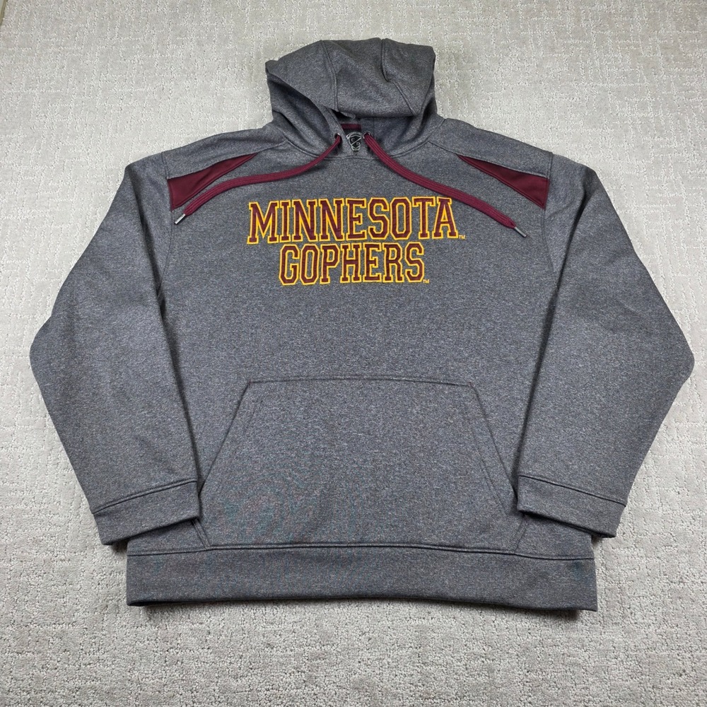 Campus Drive Minnesota Gophers Hoodie Mens Large Gray Maroon Performance NCAA